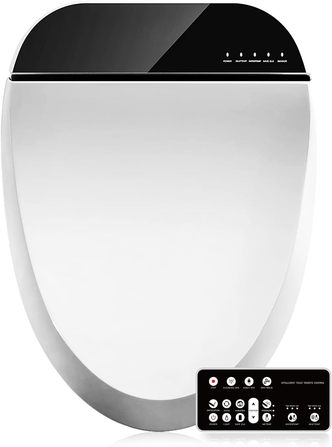 B0BQLS15KR - Combier CMA102DS-B Electric Bidet Smart Toilet Seat,Endless Warm Water, Rear