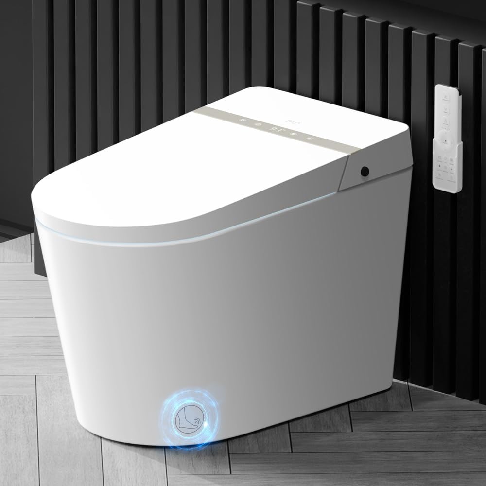 B0D1TWB8JH - EPLO Smart Toilet Bidet,Auto Open/Close lid,Blackout Flush,Heated Seat,Dual Auto Flush,Foot