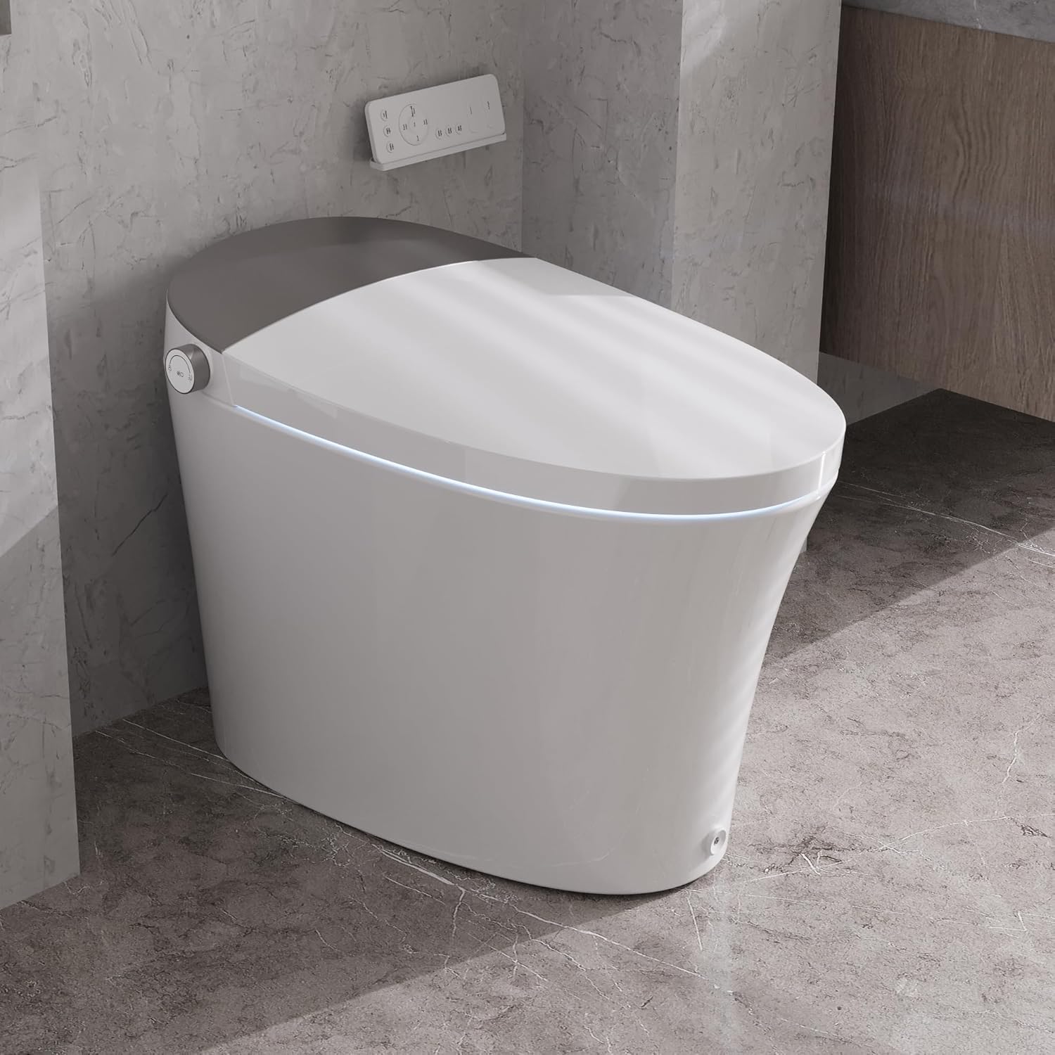 B0D5H9MM1X - Luxury Smart Toilet with Bidet, Tankless, Heated Seat, Warm Water,