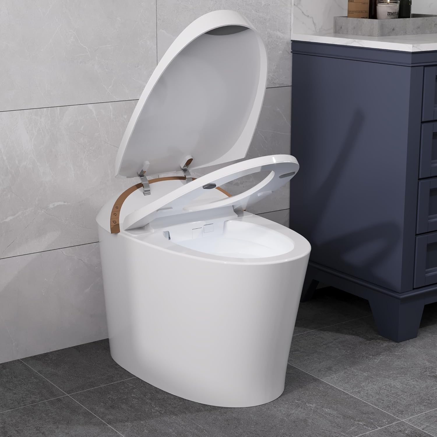 B0DSHV5QFV - DeerValley Smart Toilet with Built-in Heated Seat, Tankless Toilet with