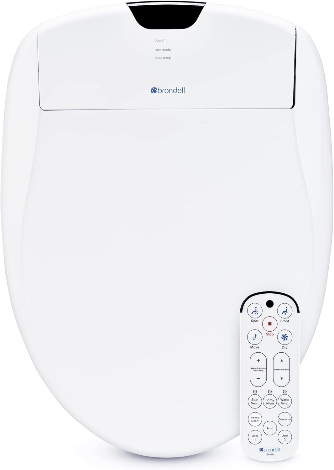 B06Y32FG2N - Brondell Bidet Toilet Seat S1400, Smart Toilet Seat, Dual Stainless-Steel,