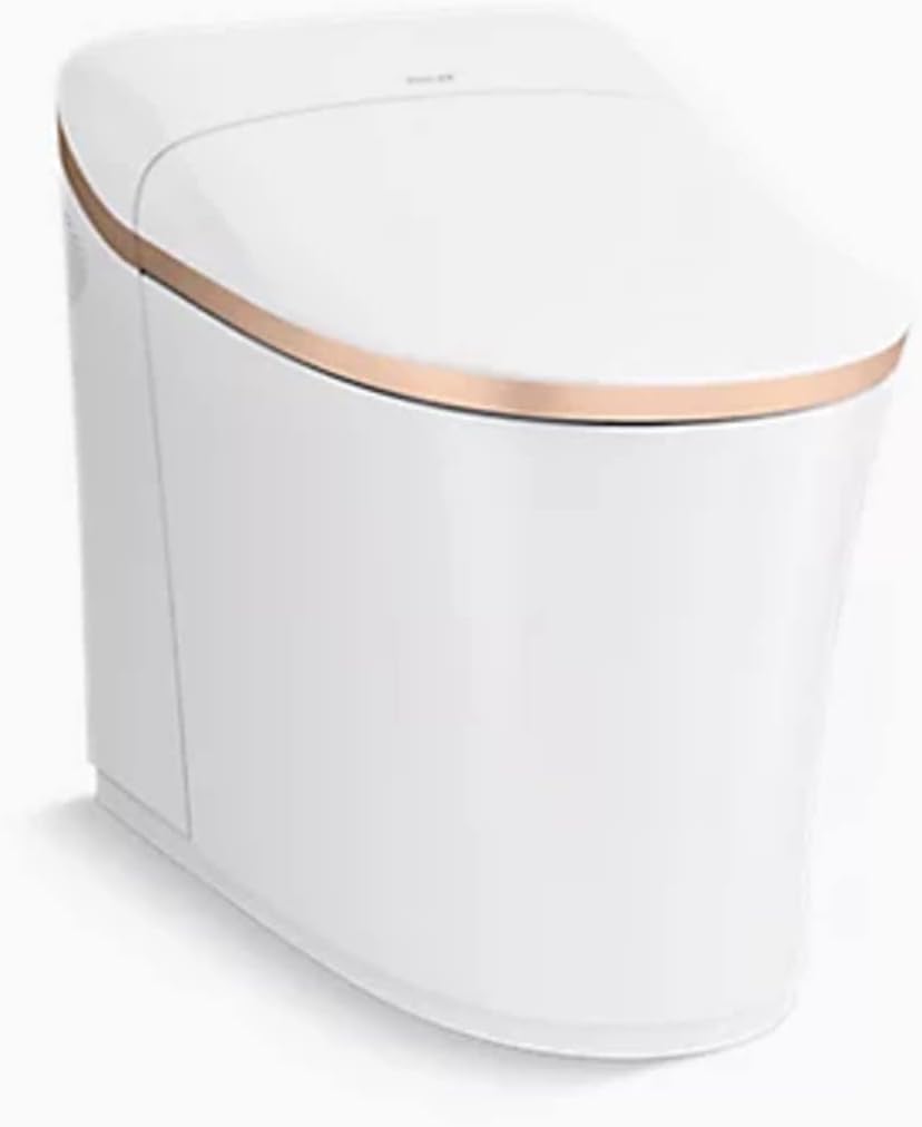 B08G5B8ZB2 - Kohler 77795-0SG Eir Toilet, White Sun Rise Gold Trim