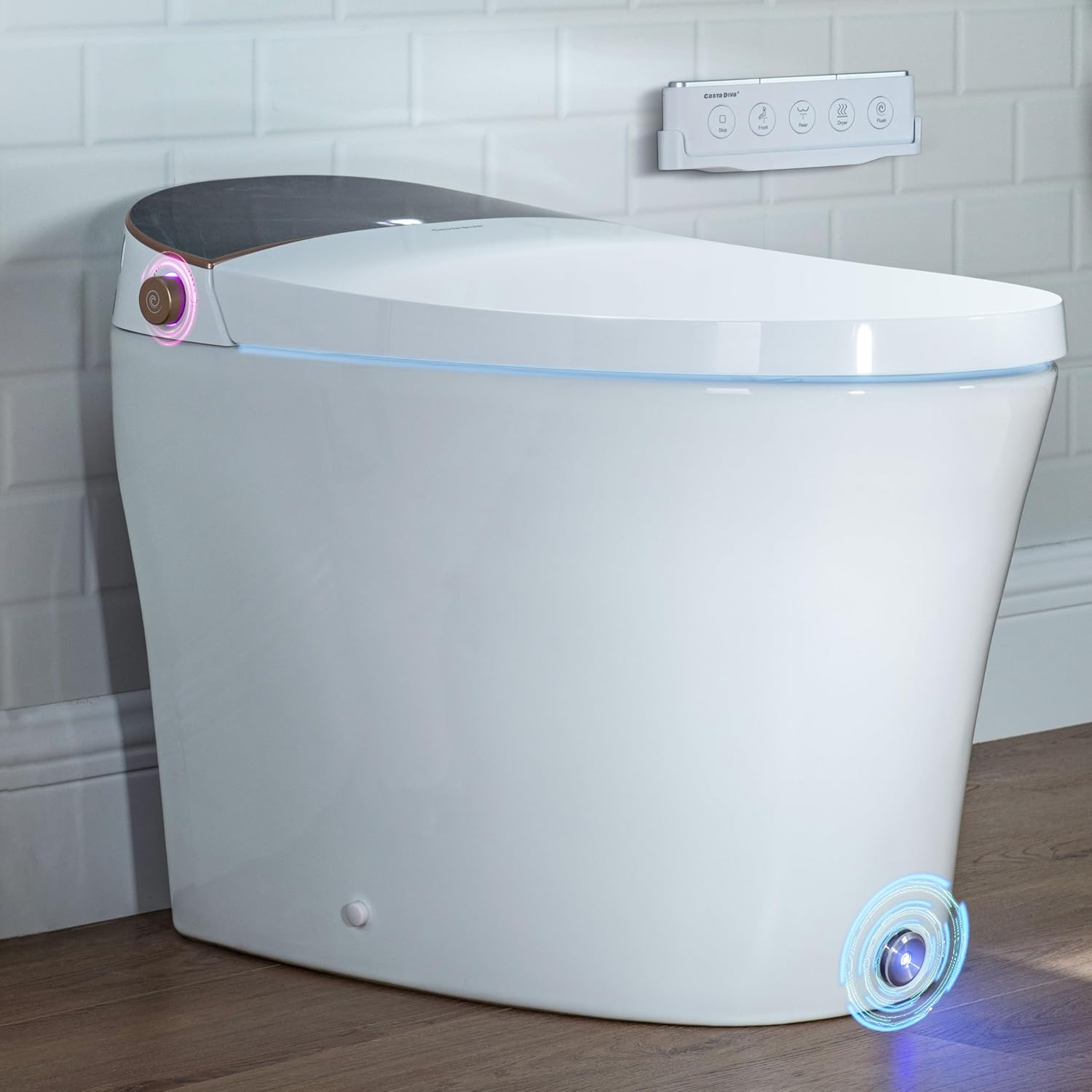 B0CPT1Q58T - Casta Diva Smart Toilet with Bidet Built in, Auto Open/Close