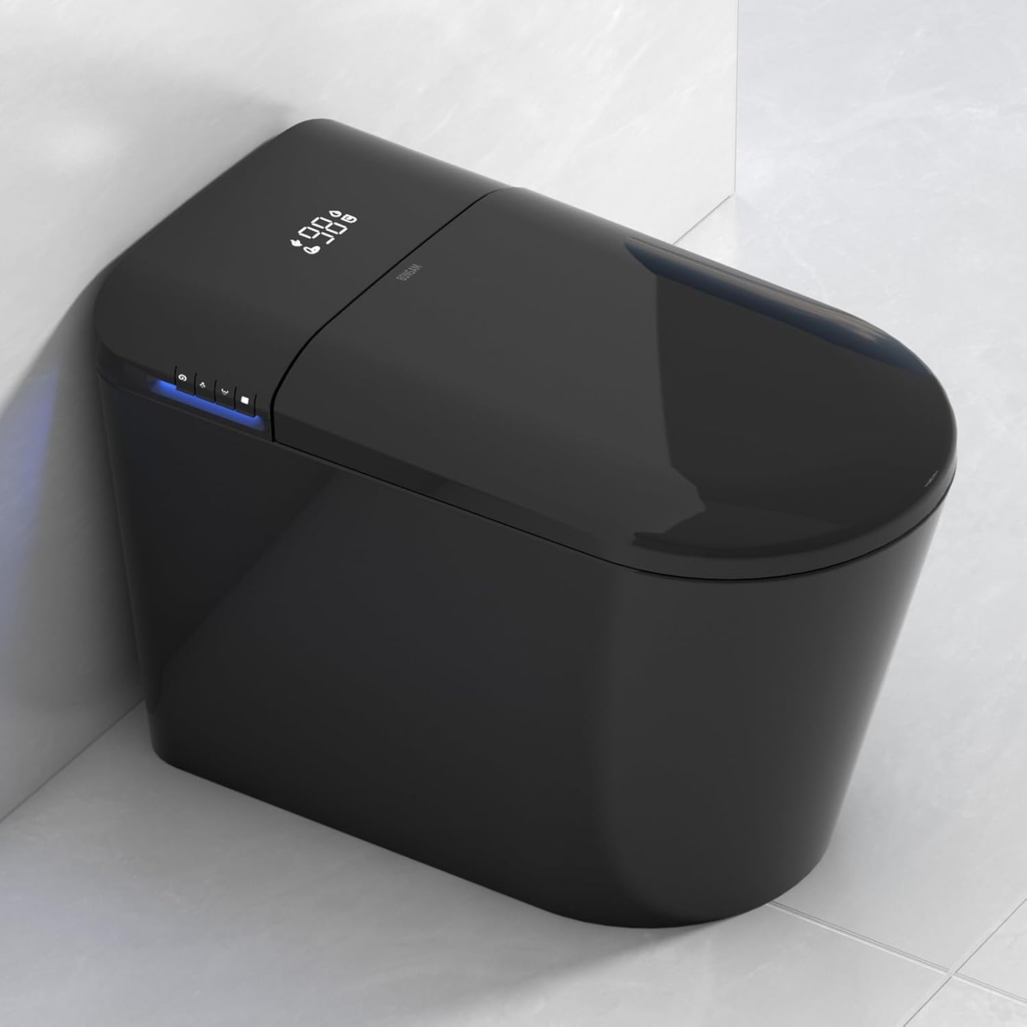 B0CZLBJRN5 - Black Smart Bidet Toilet with Auto Open Lid and Auto