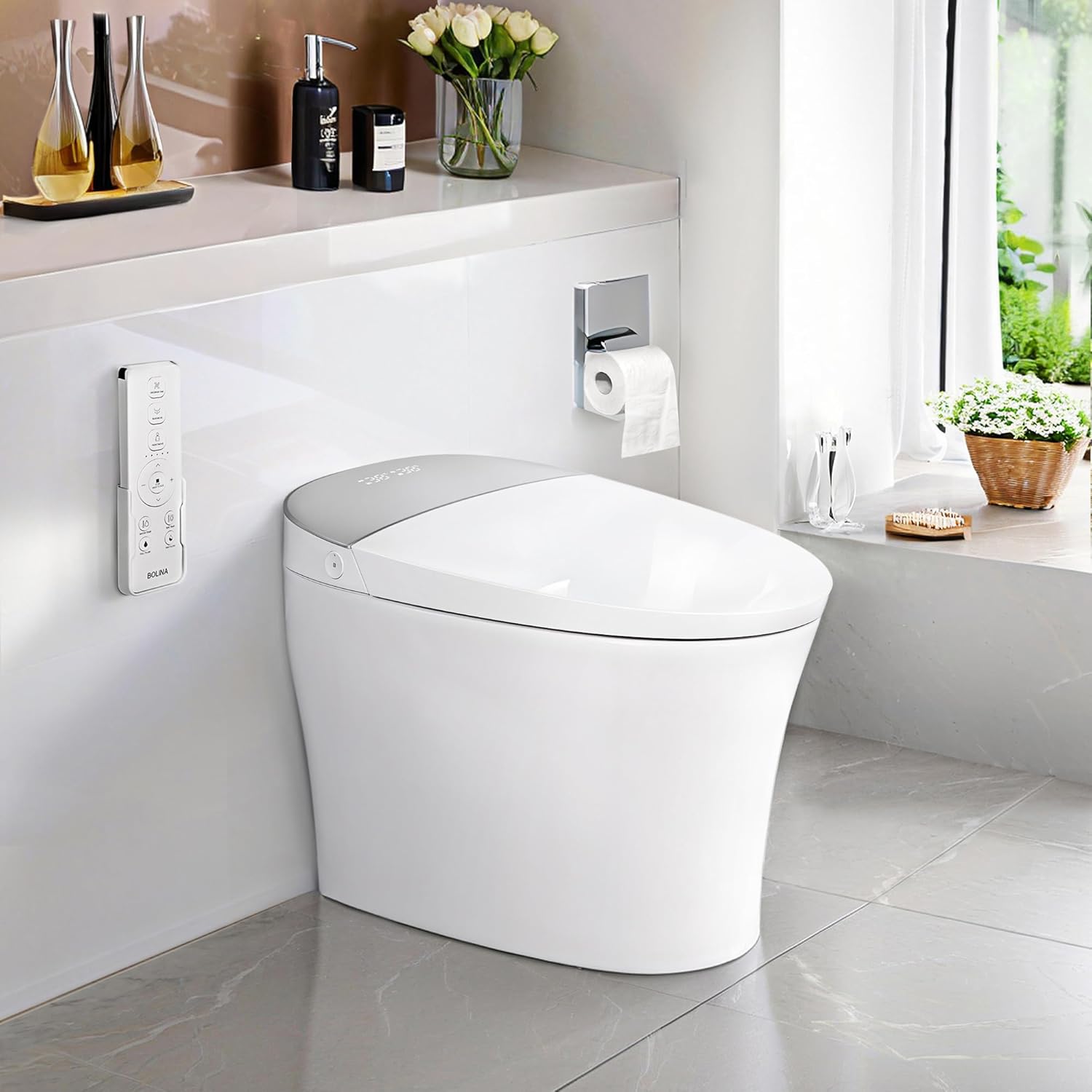 B0DLFT9FPQ - RS60 Excellent Smart Toilet,Twelve-layer security protection,Low pressure flushing, Auto flush,Remote